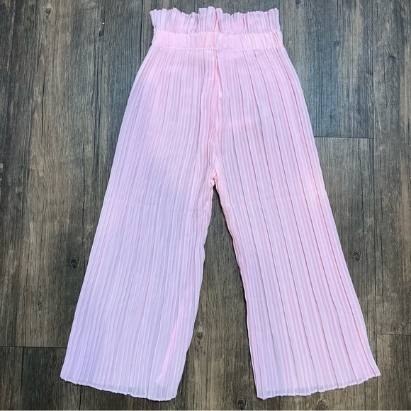 Girls Pleated Wide Leg Pink Pant Size 3 -4 - Picture 8 of 9